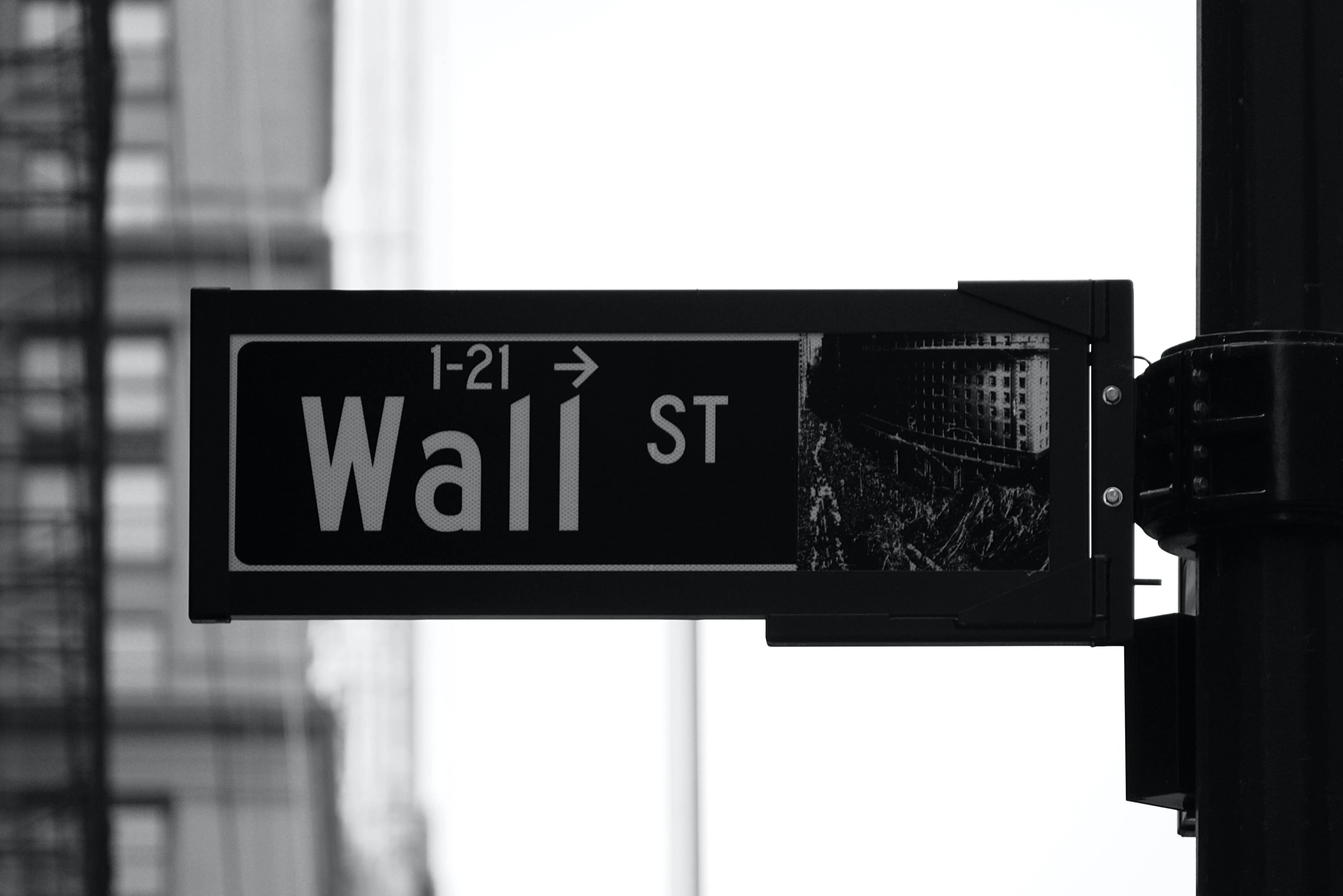 Wall St. street sign in New York City.